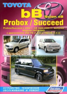 TOYOTA Toyota bB/ Probox/ Succeed, с 2000 по 2005 г., Probox, Succeed с 2002 г., бензин